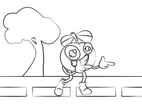 Funny Acerola black and white vector