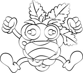 Funny Blackberry black and white clipart