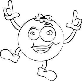Funny Blueberry black and white clipart