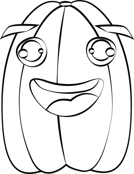 Funny Carambola star fruit black and white clipart