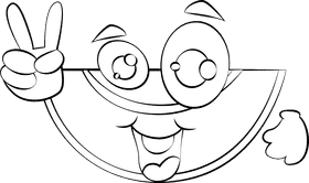 Funny Cantaloupe black and white clipart