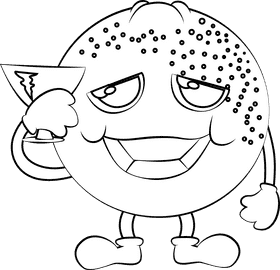Funny Orange black and white clipart