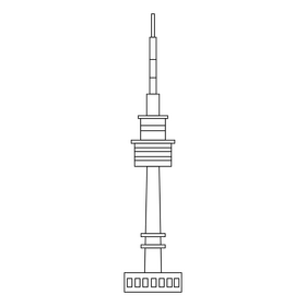 N Seoul Tower black and white clipart