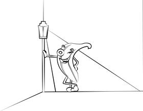 Funny Banana black and white vector
