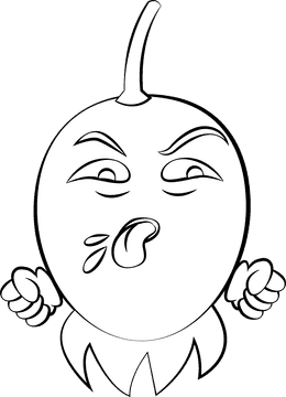 Funny Rosehip black and white clipart