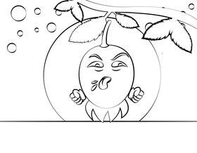 Funny Rosehip black and white vector