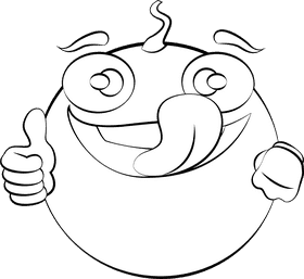 Funny Honeydew Melon black and white clipart