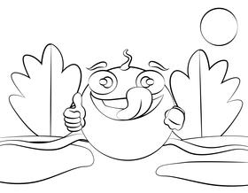 Funny Honeydew Melon black and white vector