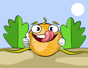 Funny Honeydew Melon vector