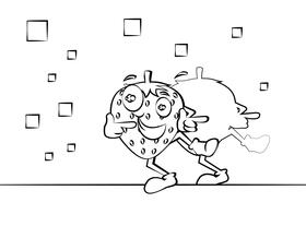 Funny Strawberry black and white vector