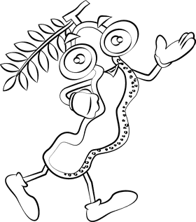 Funny Tamarind black and white clipart