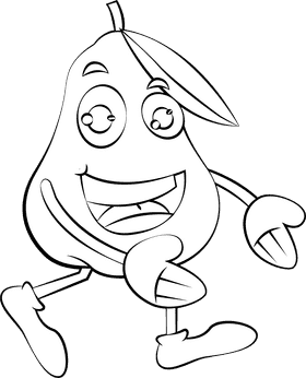 Funny Java Apple black and white clipart