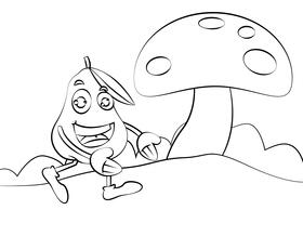 Funny Java Apple black and white vector