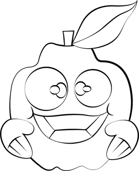 Funny Quince black and white clipart