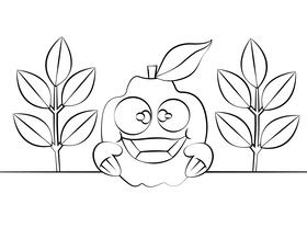 Funny Quince black and white vector
