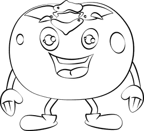 Funny Persimmon black and white clipart