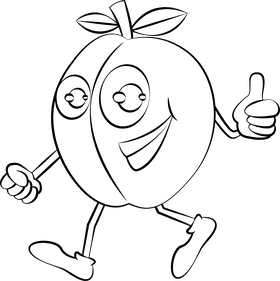 Funny Plum black and white clipart