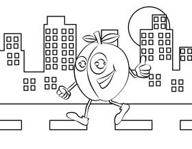 Funny Plum black and white vector