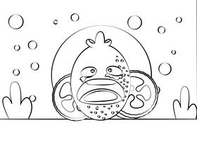 Funny Feijoa black and white vector