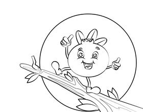 Funny Cranberry black and white vector