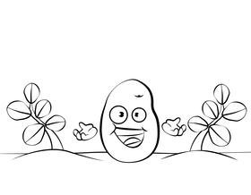 Funny Potato black and white vector