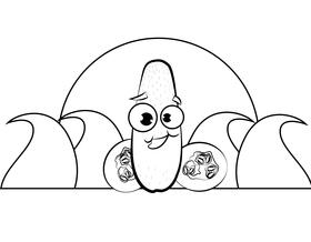 Funny Banana Squash black and white vector
