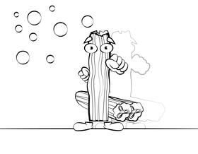 Funny Drumsticks black and white vector