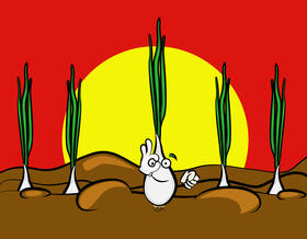 Funny Green Onion vector