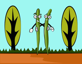 Funny Cluster Beans vector