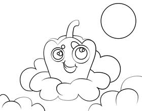 Funny Capsicum black and white vector