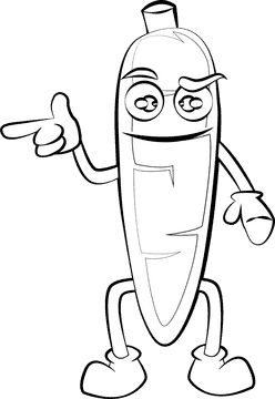 Funny Arrowroot black and white clipart