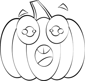 Funny Pumpkin black and white clipart