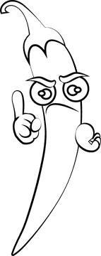 Funny Chilli black and white clipart