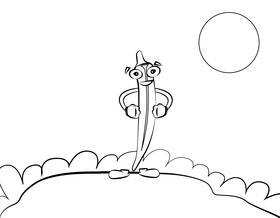 Funny Lady Finger black and white vector