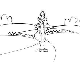 Funny Asparagus black and white vector