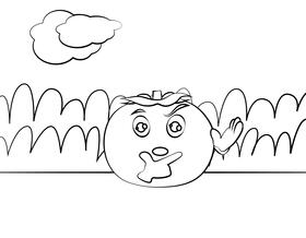 Funny Tomato black and white vector