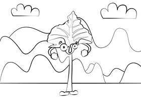 Funny Rhubarb black and white vector