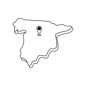 Spain map black and white clipart