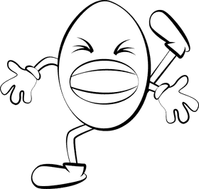 Funny peanut black and white clipart