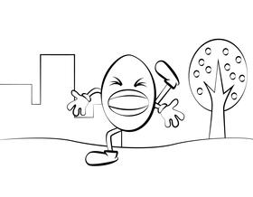 Funny peanut black and white vector