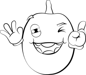 Funny Ximenia black and white clipart