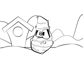 Funny Jerusalem Artichoke black and white vector