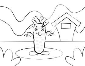 Funny Wasabi black and white vector