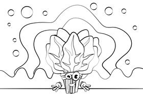 Funny Spinach black and white vector