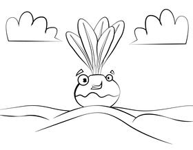 Funny Turnips black and white vector