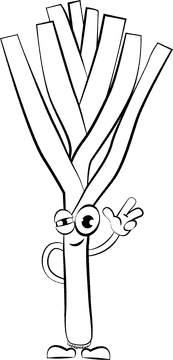 Funny Kurrat Leek black and white clipart