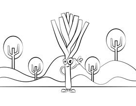 Funny Kurrat Leek black and white vector