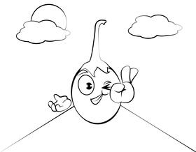 Funny EggPlant black and white vector
