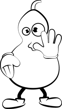 Funny Bottle Gourd black and white clipart