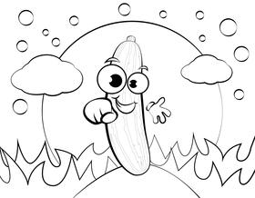 Funny Zucchini black and white vector